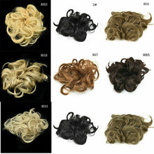 Load image into Gallery viewer, 100% Natural Curly Messy Bun Hair Piece Scrunchie Hair Extensions as Human Grey