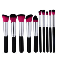 Load image into Gallery viewer, 10pc Makeup Brushes Tool Set Cosmetic Eyeshadow Face Powder Foundation Lip Brush